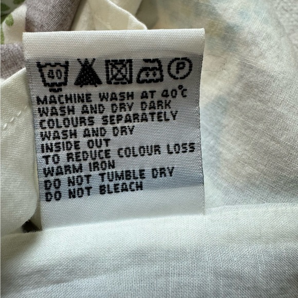 Boden Y2K Blue Green Retro Floral Print Brown Midi Skirt 100% Cotton Sz 12 Long - Picture 9 of 9